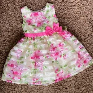 2T dress, pale yellow with pink flowers *Perfect for Easter!